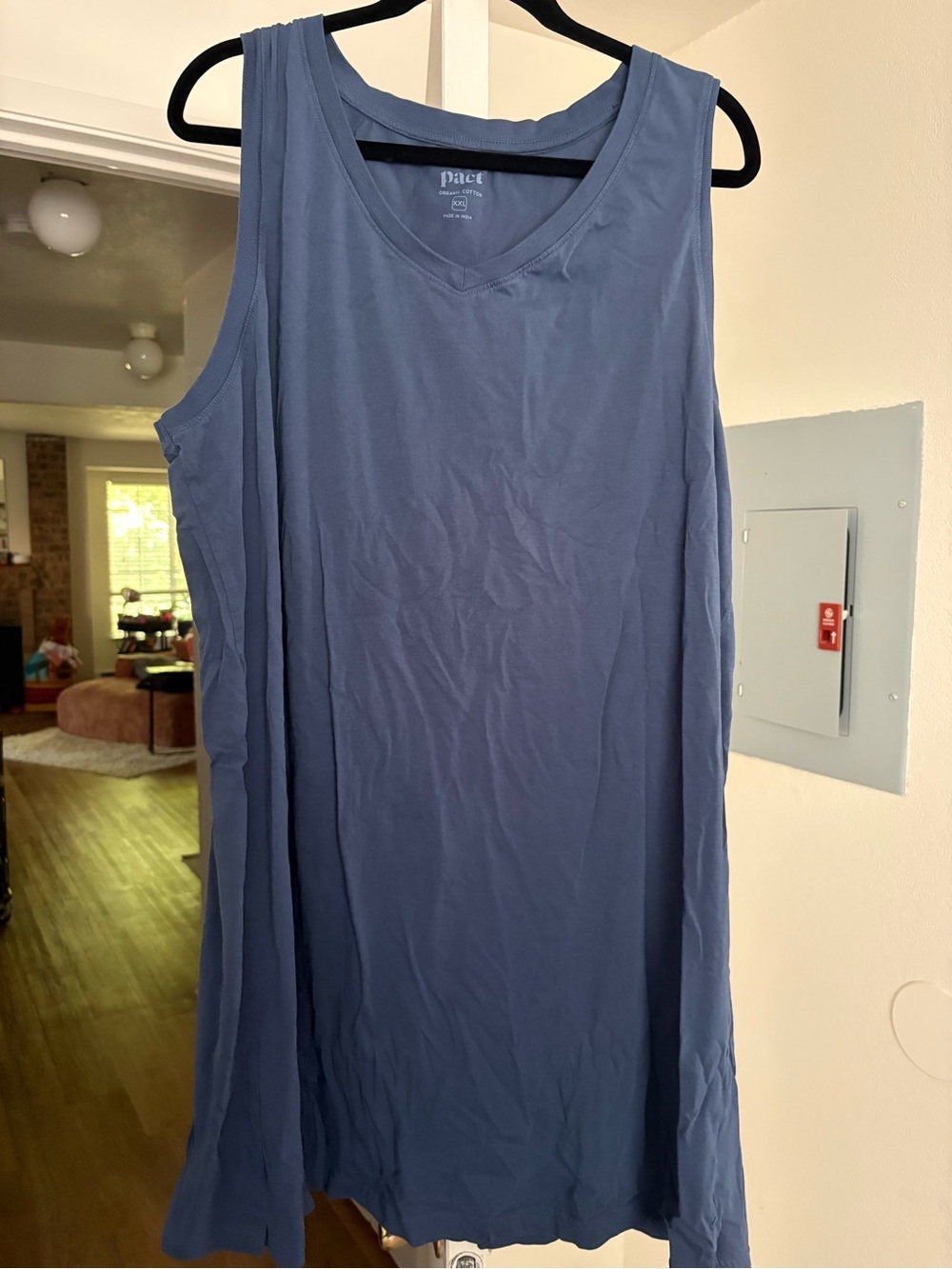 Pact Blue SoftSpun A-Line Tank Dress